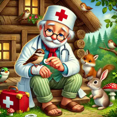 Обложка сказки «Айболит и воробей»