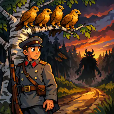 Обложка сказки «Берёза и три сокола»