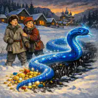 Обложка сказки «Голубая змейка»