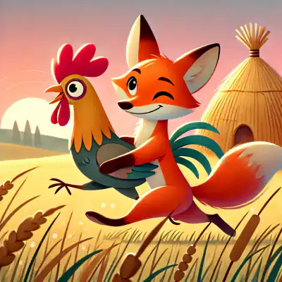 Обложка сказки «Как петух лису обманул»