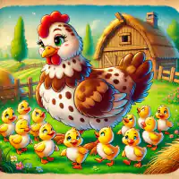 Обложка сказки «Курочка ряба и десять утят»