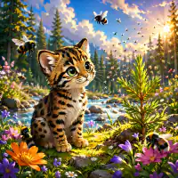 Обложка сказки «Лесной котенок»