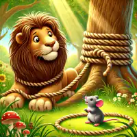 Обложка басни «Лев и мышь»