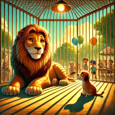 Обложка сказки «Лев и собачка»