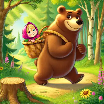 Обложка сказки «Маша и медведь»