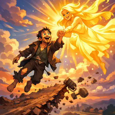 Обложка сказки «Нищий и счастье»