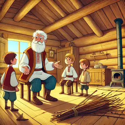 Обложка басни «Отец и сыновья»