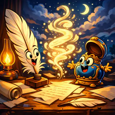 Обложка сказки «Перо и чернильница»