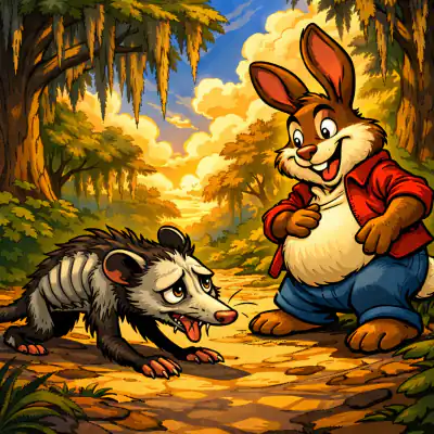 Обложка сказки «Почему у братца Опоссума голый хвост»