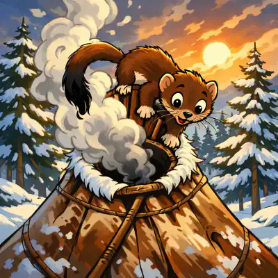 Обложка сказки «Почему у горностая кончик хвоста чёрный»