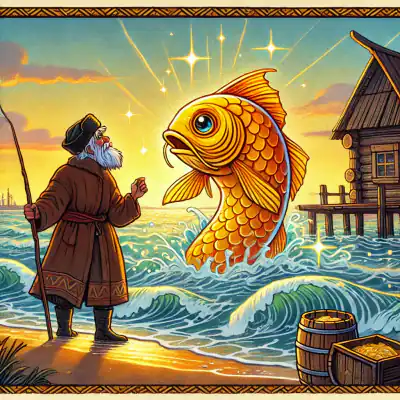 Обложка сказки «Сказка о рыбаке и рыбке»