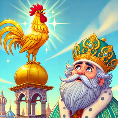 Обложка сказки «Сказка о золотом петушке»