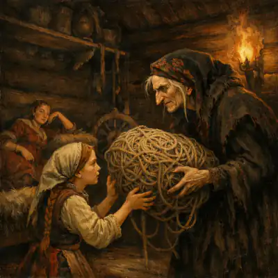 Обложка сказки «Старуха Йома и две девушки»