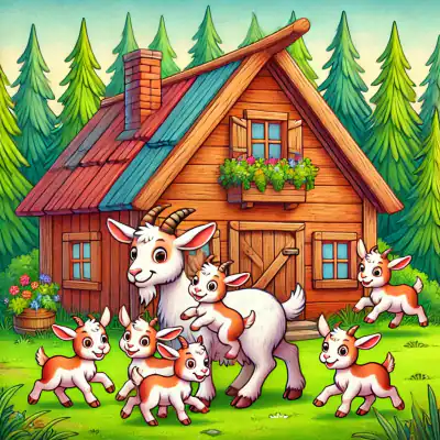 Обложка сказки «Волк и семеро козлят»