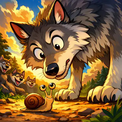 Обложка сказки «Волк, улитка и осы»